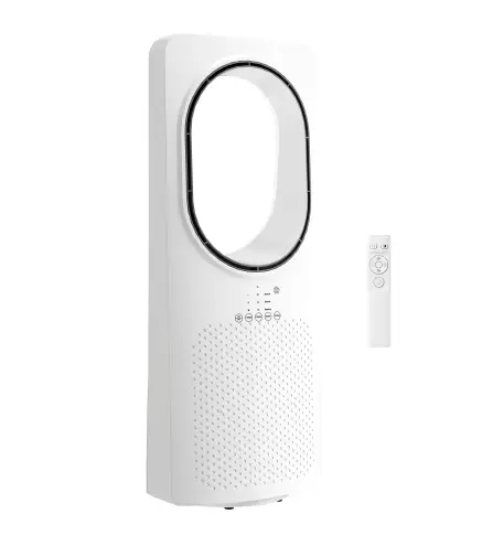 Ventilador de Torre sin Aspas con Mando a Distancia Oscilación 45° 3 Velocidades 3 Modos Temporizador 15H Blanco