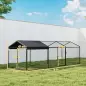 Gallinero para Exterior Grande 3x1x1 m Gallinero Metálico con Cubierta Tela Oxford Anti-UV e Impermeable Negro