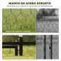 Gallinero para Exterior Grande 3x1x1 m Gallinero Metálico con Cubierta Tela Oxford Anti-UV e Impermeable Negro