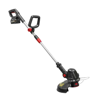 Desbrozadora Batería 18V con 2 Baterías de 4.0Ah y Cargador Barra Ajustable Cabezal y Mango Regulables Plateado