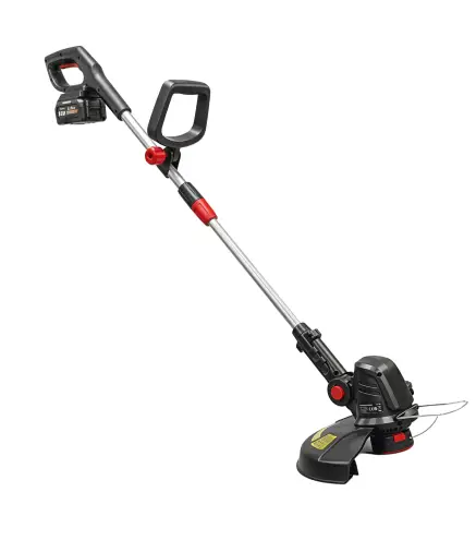 Desbrozadora Batería 18V con 2 Baterías de 4.0Ah y Cargador Barra Ajustable Cabezal y Mango Regulables Plateado