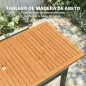 Mesa de Jardín Extensible 100/150x70 cm de Madera y Metal con Agujero para Sombrilla para 4-6 Personas Teca