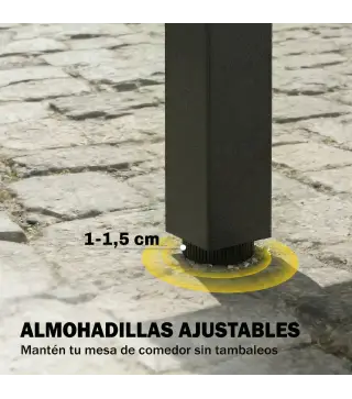 Mesa de Jardín Extensible 100/150x70 cm de Madera y Metal con Agujero para Sombrilla para 4-6 Personas Teca