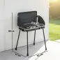 Barbacoa de Gas Portátil 2 en 1 Propano 7 kW de Mesa o de Pie con Plancha Grande Patas Desmontables Negro