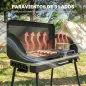 Barbacoa de Gas Portátil 2 en 1 Propano 7 kW de Mesa o de Pie con Plancha Grande Patas Desmontables Negro