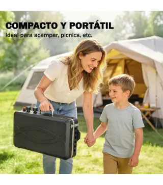 Barbacoa de Gas Portátil 2 en 1 Propano 7 kW de Mesa o de Pie con Plancha Grande Patas Desmontables Negro