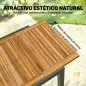 Mesa de Jardín Extensible 120/80x70 cm Estructura de Acero y Tablero de Madera de Acacia para 4-6 Personas Natural
