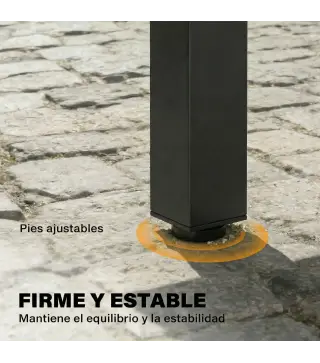 Mesa de Jardín Extensible 120/80x70 cm Estructura de Acero y Tablero de Madera de Acacia para 4-6 Personas Natural