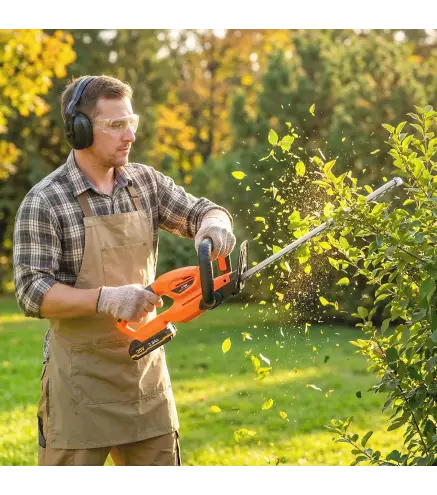 Cortasetos Batería 18V con Batería de 2000mAh Hoja de Doble Acción 51 cm Motor sin Escobillas y Cargador Naranja
