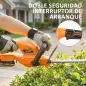 Cortasetos Batería 18V con Batería de 2000mAh Hoja de Doble Acción 51 cm Motor sin Escobillas y Cargador Naranja