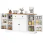 Aparador de Cocina con Cajón Estantes en las Puertas Estantes Ajustables Barra de Café 138x40x83,5 cm Blanco