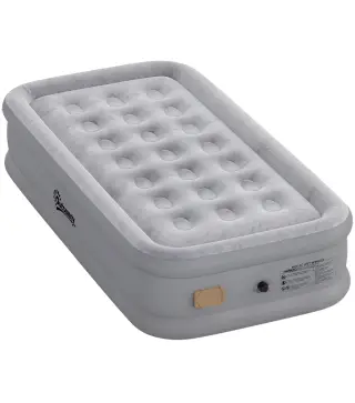 Colchón Hinchable Individual Plegable con Bomba Inflado 3 Min Desinflado 2 Min Bolsa Carga 200 kg 190x97x39 cm Gris