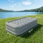 Colchón Hinchable Individual Plegable con Bomba Inflado 3 Min Desinflado 2 Min Bolsa Carga 200 kg 190x97x39 cm Gris