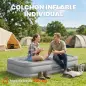 Colchón Hinchable Individual Plegable con Bomba Inflado 3 Min Desinflado 2 Min Bolsa Carga 200 kg 190x97x39 cm Gris