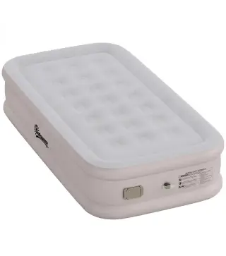 Colchón Hinchable Individual Plegable con Bomba Inflado 3 Min Desinflado 2 Min Bolsa Carga 200 kg 190x97x39 cm Caqui