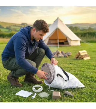 Colchón Hinchable Individual Plegable con Bomba Inflado 3 Min Desinflado 2 Min Bolsa Carga 200 kg 190x97x39 cm Caqui