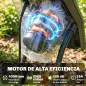 Trituradora de Ramas Eléctrica 2500W con 2 Cuchillas Reversibles hasta Ø44 mm de Ramas Bolsa 45L Ruedas Verde