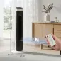 Ventilador de Torre Silencioso con Control Remoto 3 Velocidades 3 Modos Temporizador 7,5H Oscilación 70° Blanco y Negro