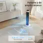 Ventilador de Torre Silencioso con Control Remoto 3 Velocidades 3 Modos Temporizador 7,5H Oscilación 70° Blanco y Negro