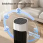 Ventilador de Torre Silencioso con Control Remoto 3 Velocidades 3 Modos Temporizador 7,5H Oscilación 70° Blanco y Negro