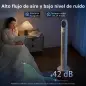 Ventilador de Torre con Control Remoto 3 Velocidades 3 Modos Temporizador 24H Oscilación 70° Pantalla LED Blanco