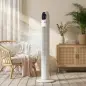 Ventilador de Torre con Control Remoto 3 Velocidades 3 Modos Temporizador 24H Oscilación 70° Pantalla LED Blanco