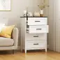 Cómoda Dormitorio Estrecho y Alto con Encimera Efecto Madera Cajonera para Espacios Pequeños 60x35x87 cm Blanco