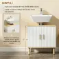 Mueble Bajo Lavabo con Estante Ajustable Armario para Lavabo sin Pedestal con Puertas Acanaladas 60x30x61 cm Blanco