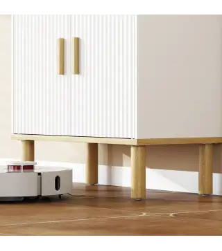 Mueble Bajo Lavabo con Estante Ajustable Armario para Lavabo sin Pedestal con Puertas Acanaladas 60x30x61 cm Blanco