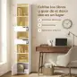 Estantería para Libros con 2 Cajones y Puerta Librería Estrecha con 6 Estantes Abiertos 32x24x181,5 cm Blanco