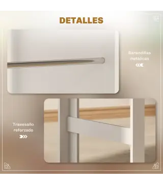 Mesa de Bar Mesa de Bistró Mesa de Comedor Mesa Alta con 3 Estantes Laterales y Estructura de Madera 112x57x106cm Blanco