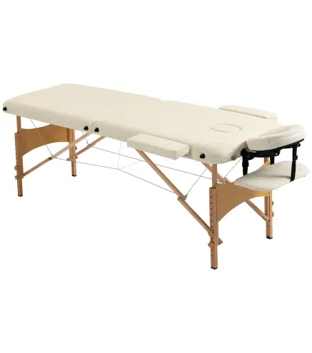 Camilla Plegable con Altura Ajustable 67-92 cm para Uso Profesional de Belleza Acupuntura y Fisioterapia 210x81 cm Crema