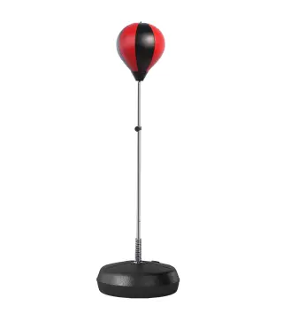 Saco de Boxeo de Pie Punching Ball con Altura Ajustable de 4 Niveles en 126-144 cm Base Rellenable de Agua o Arena Guantes y Inf