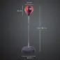 Saco de Boxeo de Pie Punching Ball con Altura Ajustable de 4 Niveles en 126-144 cm Base Rellenable de Agua o Arena Guantes y Inf