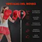 Saco de Boxeo de Pie Punching Ball con Altura Ajustable de 4 Niveles en 126-144 cm Base Rellenable de Agua o Arena Guantes y Inf