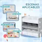 Organizador de Juguetes con 9 Cajas de Tela no Tejida Extraíbles para Dormitorio Guardería 63x30x60 cm Gris