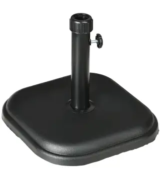 Base de Sombrilla de Jardín Peso 11 kg Soporte para Parasol Pie de Parasol para Mástil de Ø32-38 mm 36x36x31 cm Negro