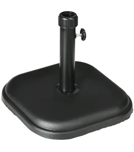 Base de Sombrilla de Jardín Peso 11 kg Soporte para Parasol Pie de Parasol para Mástil de Ø32-38 mm 36x36x31 cm Negro