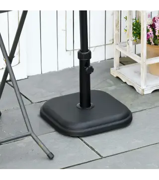 Base de Sombrilla de Jardín Peso 11 kg Soporte para Parasol Pie de Parasol para Mástil de Ø32-38 mm 36x36x31 cm Negro