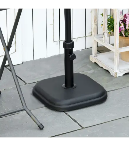 Base de Sombrilla de Jardín Peso 11 kg Soporte para Parasol Pie de Parasol para Mástil de Ø32-38 mm 36x36x31 cm Negro