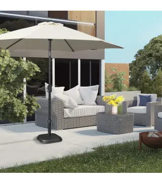 Base de Sombrilla de Jardín Peso 11 kg Soporte para Parasol Pie de Parasol para Mástil de Ø32-38 mm 36x36x31 cm Negro