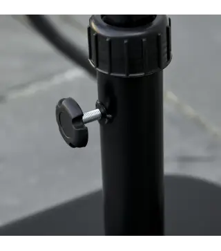 Base de Sombrilla de Jardín Peso 11 kg Soporte para Parasol Pie de Parasol para Mástil de Ø32-38 mm 36x36x31 cm Negro