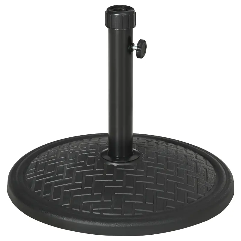 Base para Sombrilla de 14 kg Pie de Parasol para Mástil de Ø32-38 mm para Jardín Terraza Patio Ø46x34 cm Negro