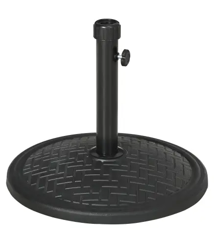 Base para Sombrilla de 14 kg Pie de Parasol para Mástil de Ø32-38 mm para Jardín Terraza Patio Ø46x34 cm Negro