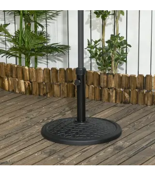 Base para Sombrilla de 14 kg Pie de Parasol para Mástil de Ø32-38 mm para Jardín Terraza Patio Ø46x34 cm Negro