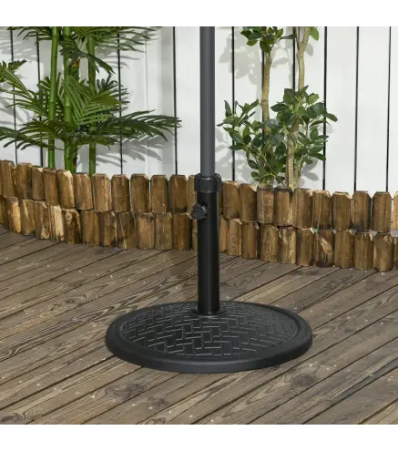 Base para Sombrilla de 14 kg Pie de Parasol para Mástil de Ø32-38 mm para Jardín Terraza Patio Ø46x34 cm Negro