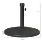 Base para Sombrilla de 14 kg Pie de Parasol para Mástil de Ø32-38 mm para Jardín Terraza Patio Ø46x34 cm Negro
