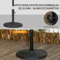 Base para Sombrilla de 14 kg Pie de Parasol para Mástil de Ø32-38 mm para Jardín Terraza Patio Ø46x34 cm Negro