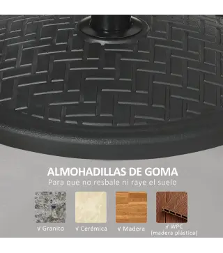 Base para Sombrilla de 14 kg Pie de Parasol para Mástil de Ø32-38 mm para Jardín Terraza Patio Ø46x34 cm Negro