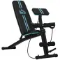 Banco de Musculación Plegable con Respaldo Regulable Extensión de Pierna Cojín de Predicador Banda 160x54x106 cm Negro